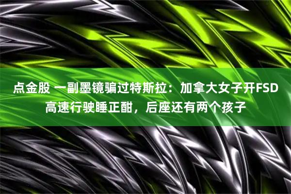 点金股 一副墨镜骗过特斯拉：加拿大女子开FSD高速行驶睡正酣，后座还有两个孩子